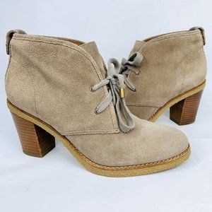 COACH Nikol Booties Sz 7.5 Taupe Suede Ankle Boots